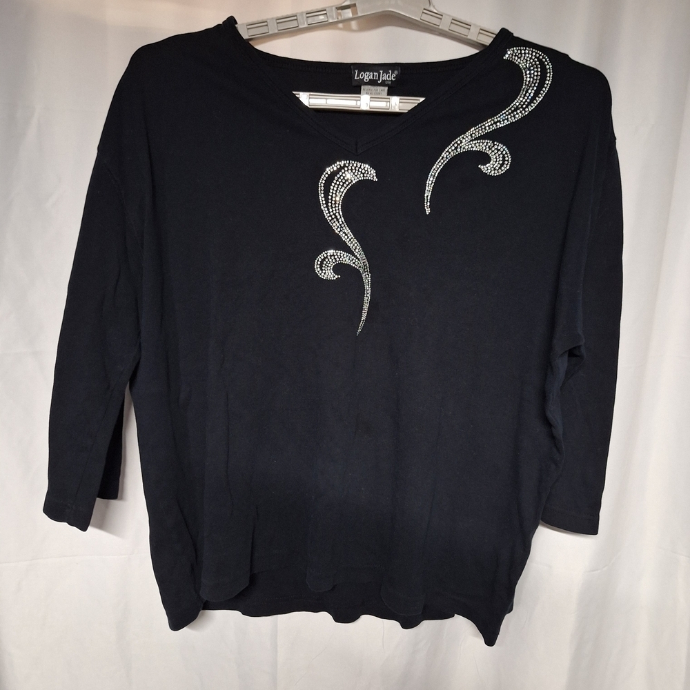 Black Embellished Women's Blouse